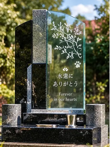 供物を置く前のお墓デザイン「青空」