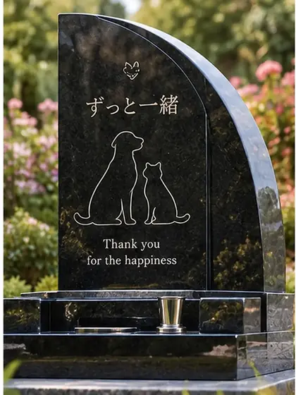 供物を置く前のお墓デザイン「絆」