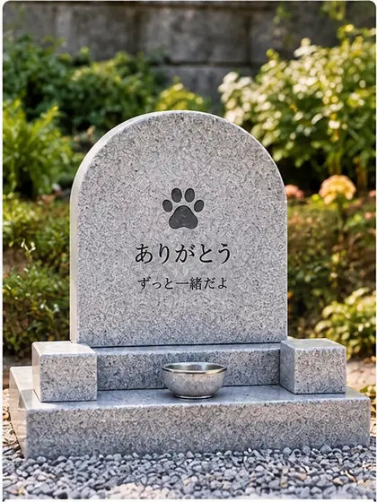供物を置く前のお墓デザイン「やすらぎ」